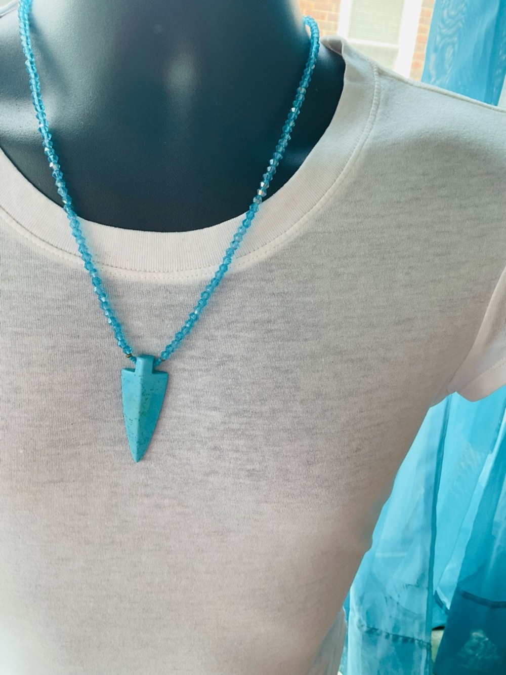 Men’s Turquoise Arrowhead Crystal Necklace🏹
